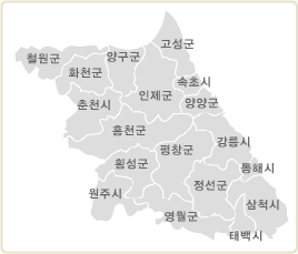 강원특별자치도 구획 지도